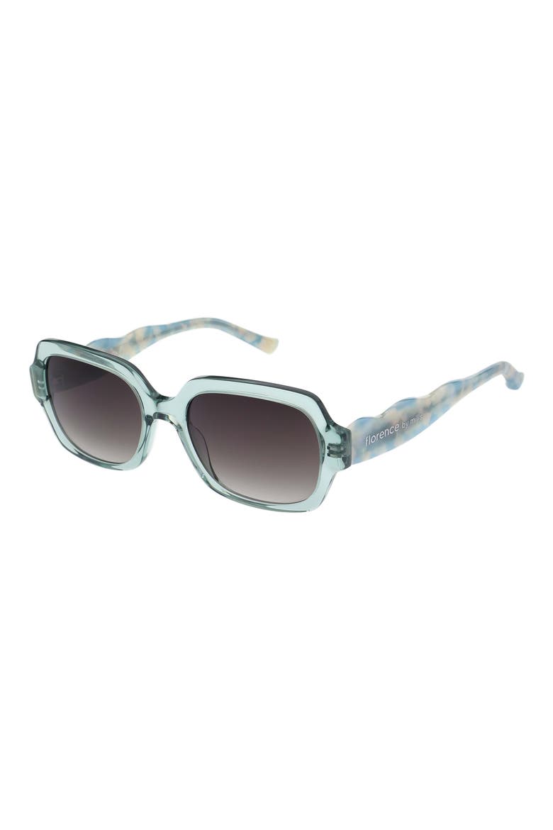 55mm Rectangular Sunglasses, Alternate, color, SEA GREEN