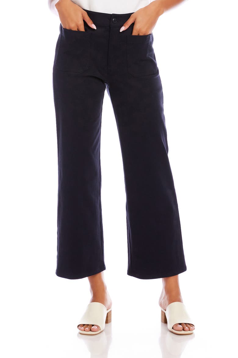 Lauren Patch Pocket Crop Wide Leg Pants, Main, color, NAVY