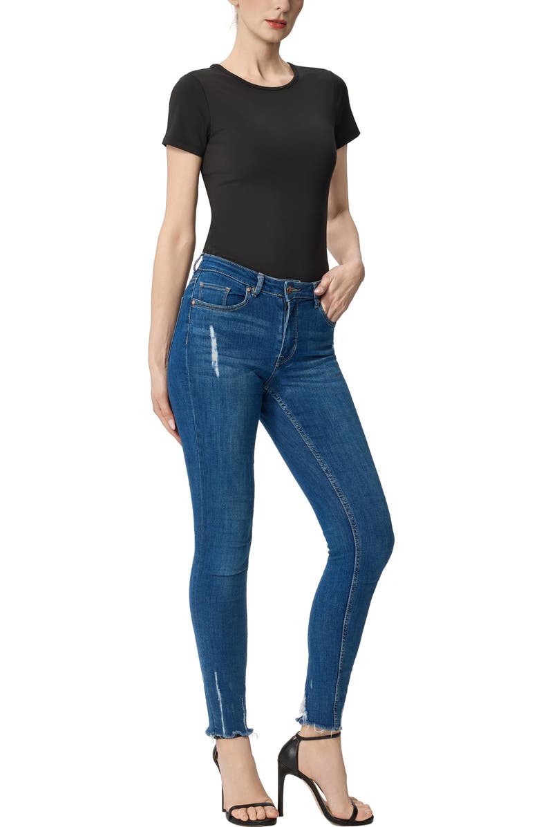 Kimi & Kai Women's Crew Neck Short Sleeve Bodysuit, Alternate, color, Black