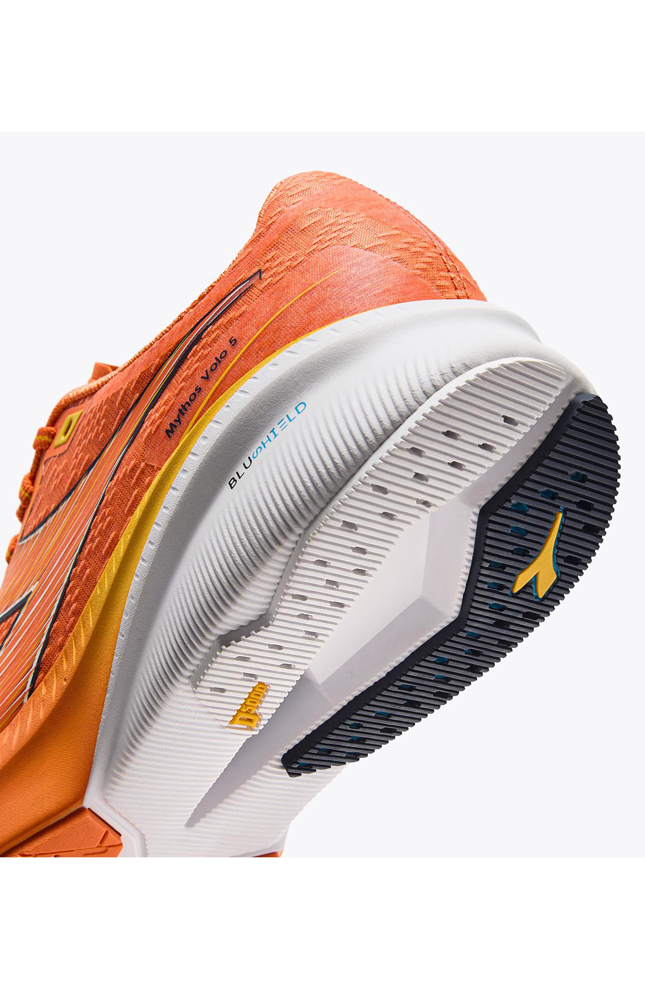 Diadora Mythos Blushield Volo 5 Sneaker, Alternate, color, Nectarine/ Lemon Chrome