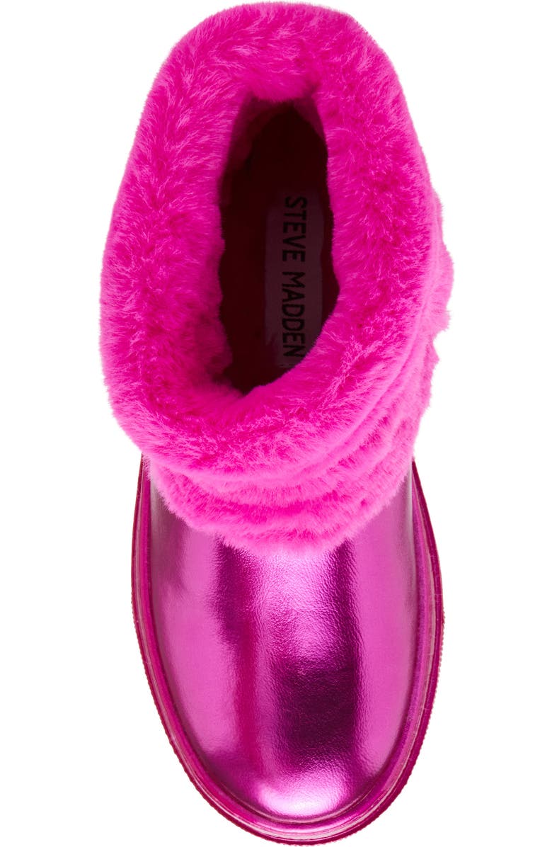 Steve Madden Kids' JBuunny Faux Fur Trim Metallic Boot, Alternate, color,