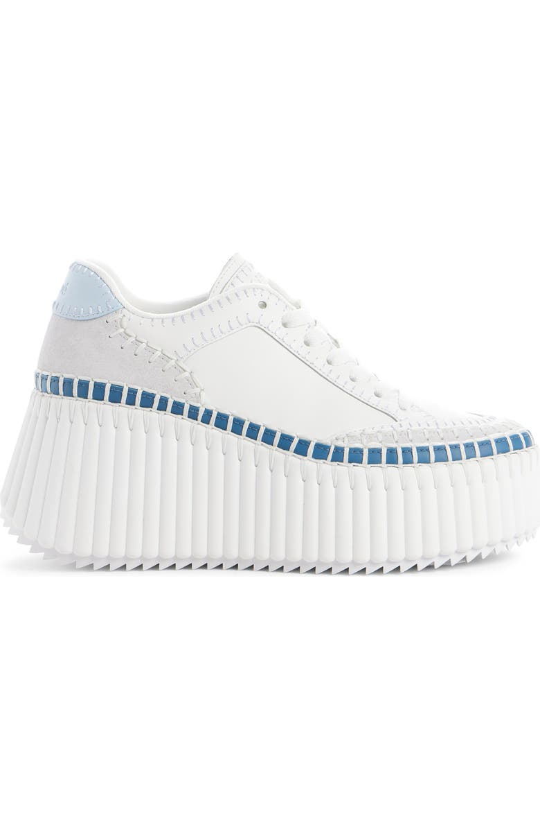 Chloé Nama Platform Sneaker, Alternate, color, Blue/ White