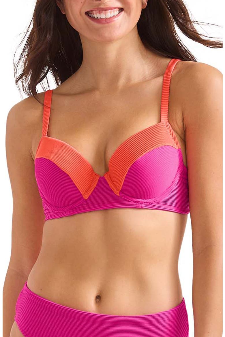 Ocean Point Colorblock Underwire Bikini Top, Main, color, PINK MAUI