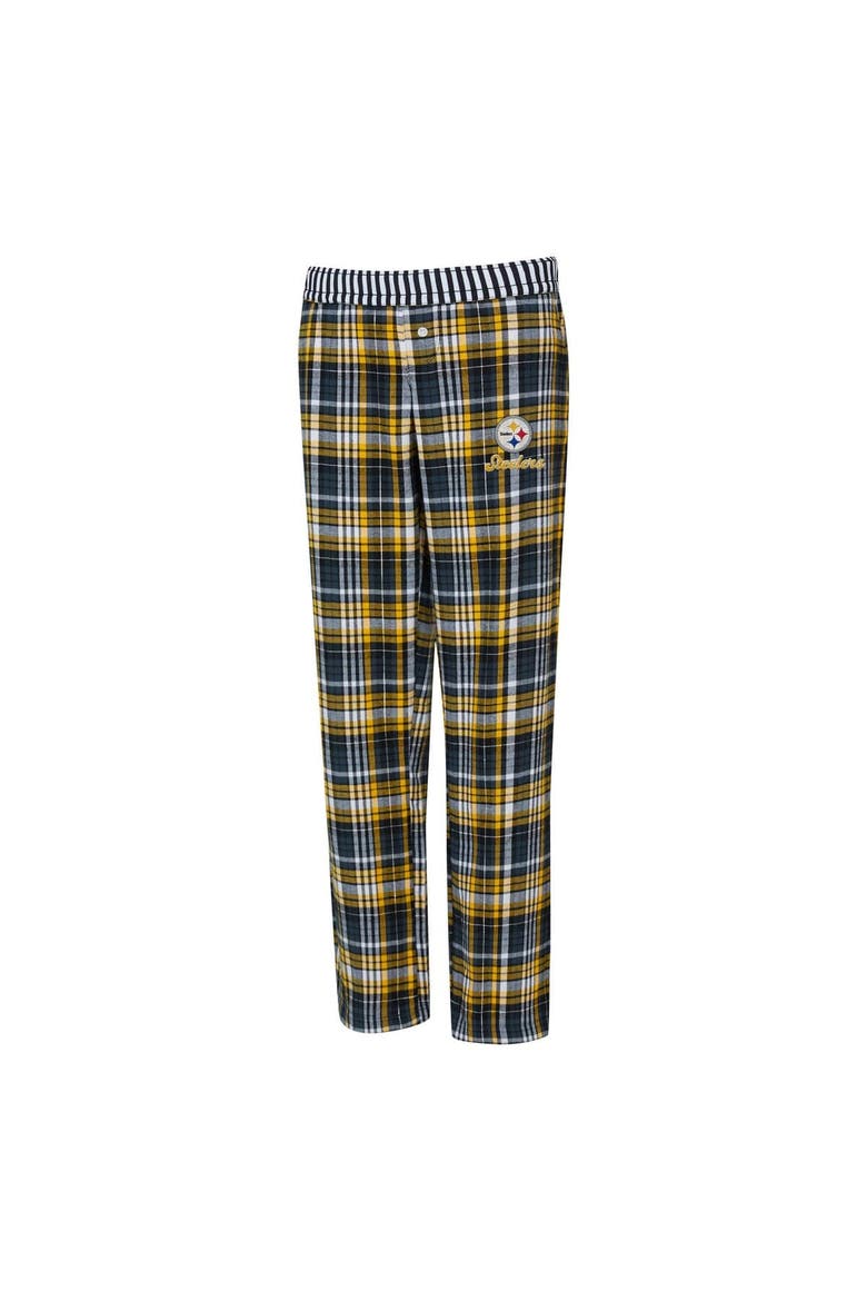 Women's Concepts Sport  Black Pittsburgh Steelers Laney Plaid Tri-Blend Pants, Alternate, color, Black