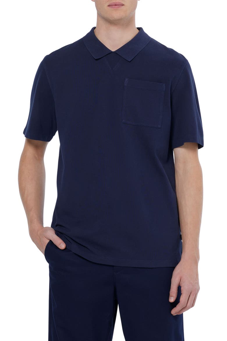 Piqué Pocket Polo, Main, color, NAVY