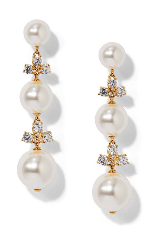 Faux Pearl Linear Drop Earrings