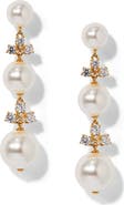 Nadri Faux Pearl Linear Drop Earrings