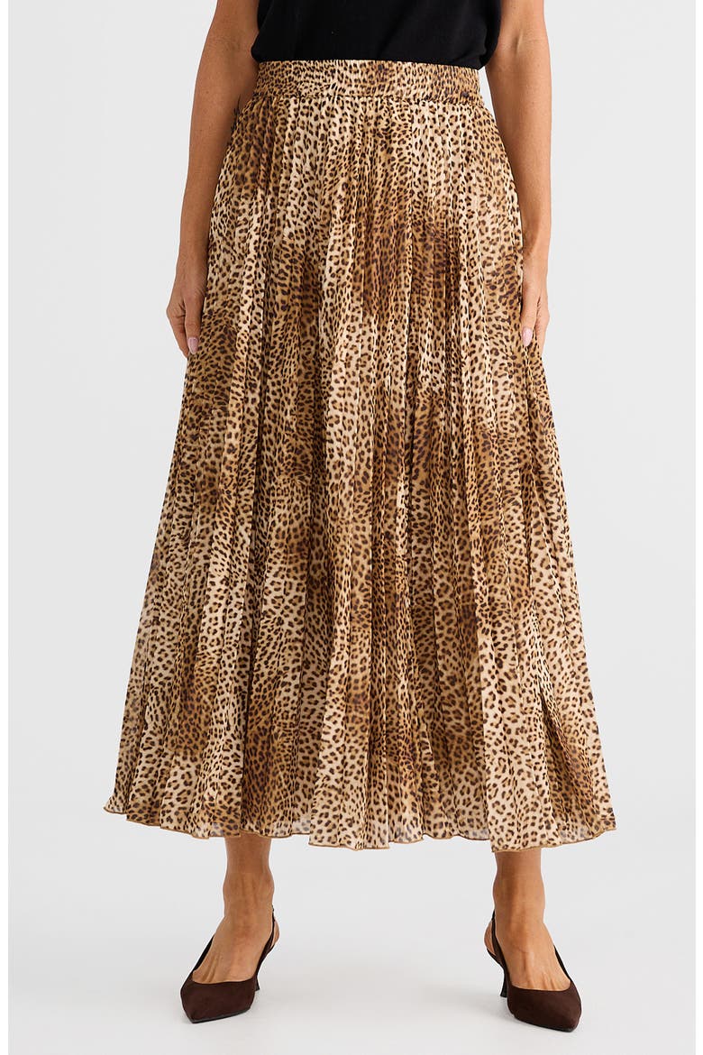 Alias Pleated Maxi Skirt, Main, color, LEOPARD