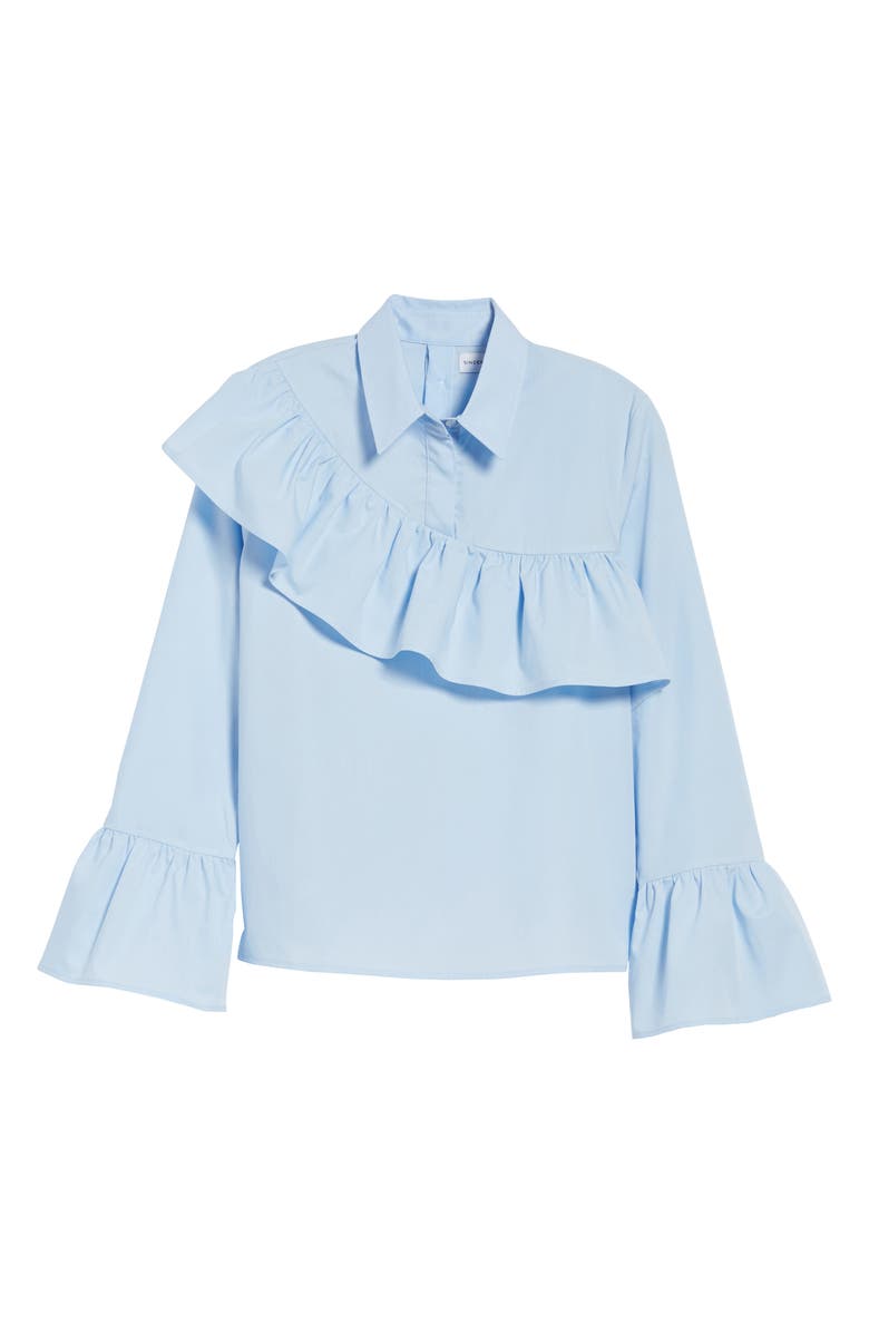 SINCERELY JULES Asymmetrical Ruffle Blouse, Alternate, color,
