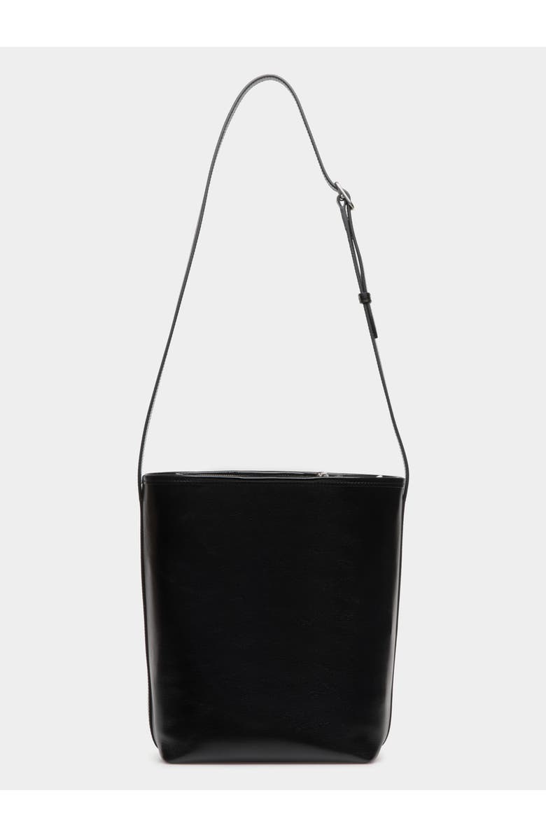 Bally Signature Bucket Bag in Buffalo Leather, Alternate, color, Black+Palladio