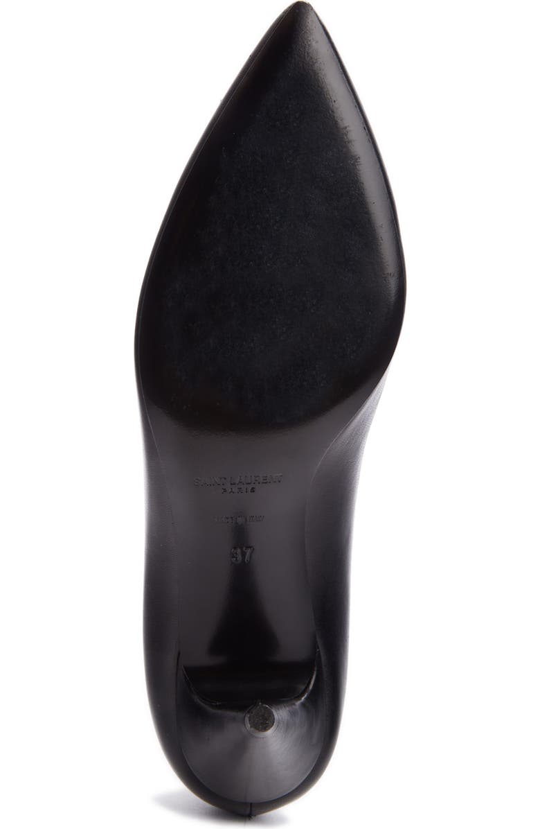 Saint Laurent Pierrot Monogram Bow Pointed Toe Pump, Alternate, color,