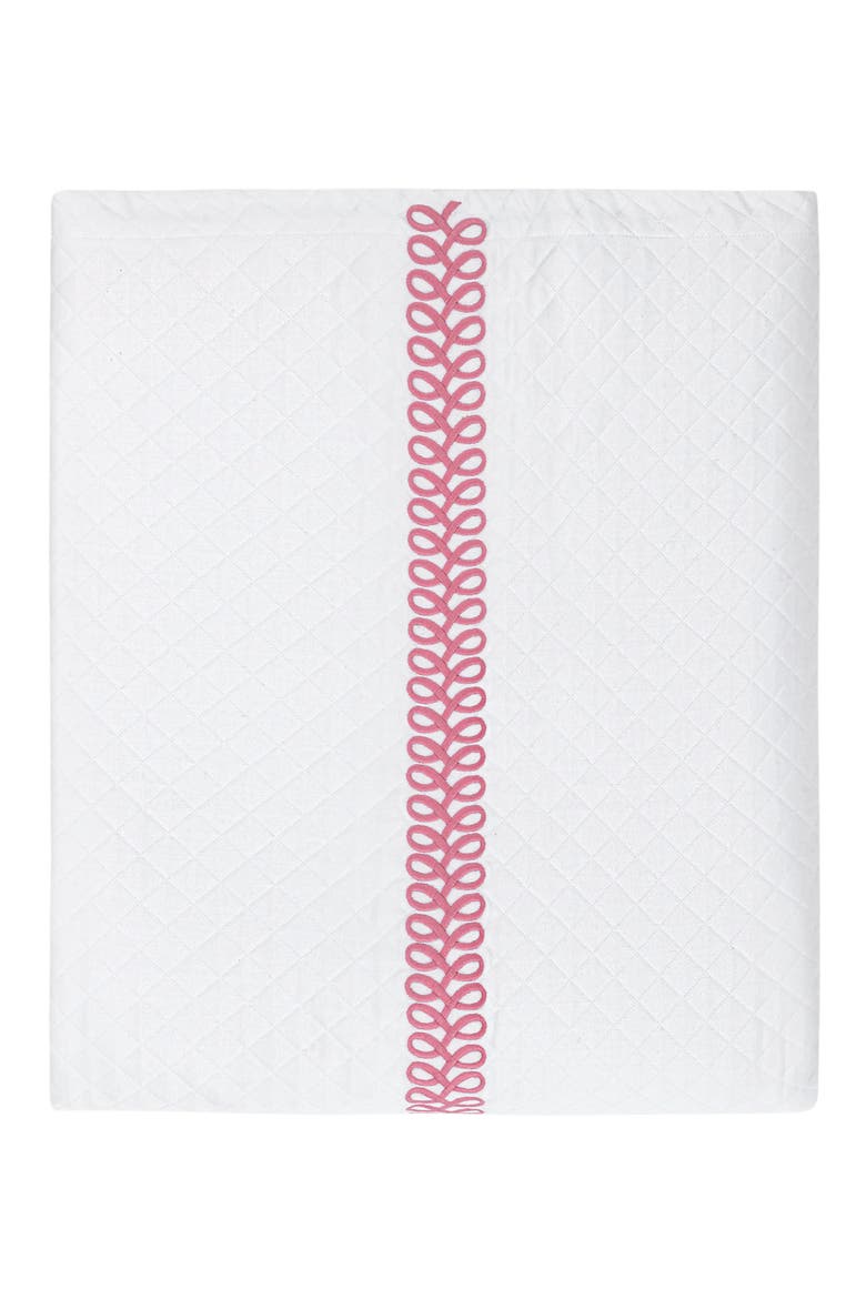 Astor Braid Matelassé Coverlet, Main, color, PEONY