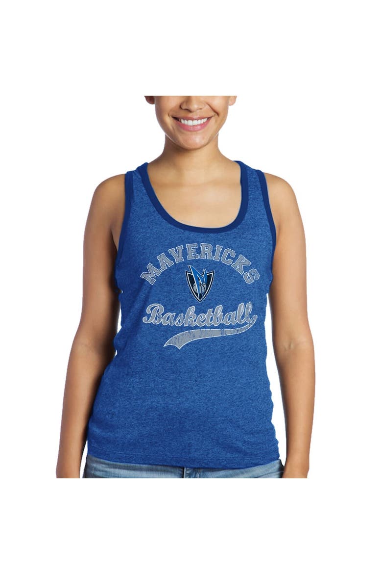 Women's Majestic Threads Dirk Nowitzki Royal Dallas Mavericks Name & Number Tri-Blend Tank Top, Alternate, color, Royal