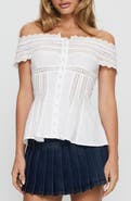 Princess Polly Stately Lace Trim Off the Shoulder Top
