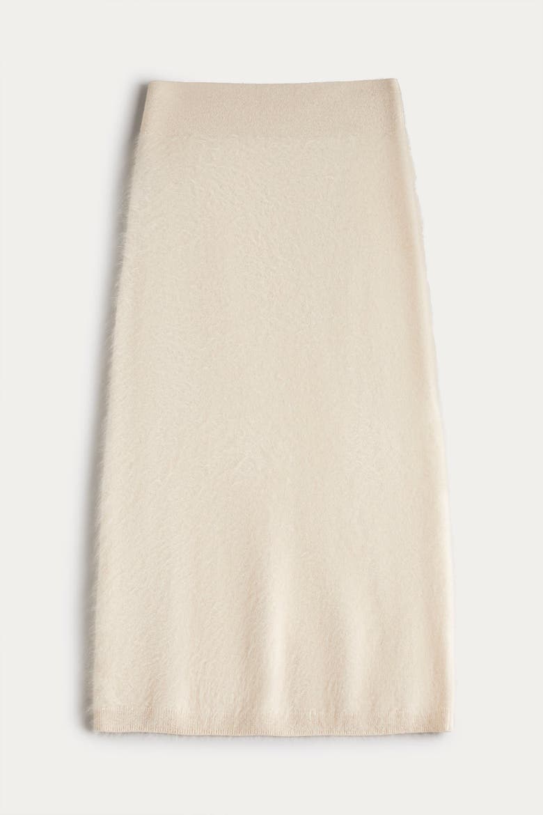 Francesca Brushed Cashmere Midi Skirt, Alternate, color, Barley