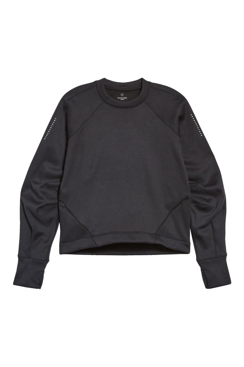 Run Crewneck Performance Sweatshirt, Alternate, color, BLACK