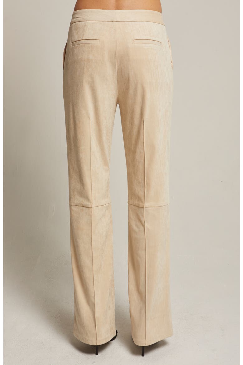 Faux Suede Flared Pants, Alternate, color, Light Beige