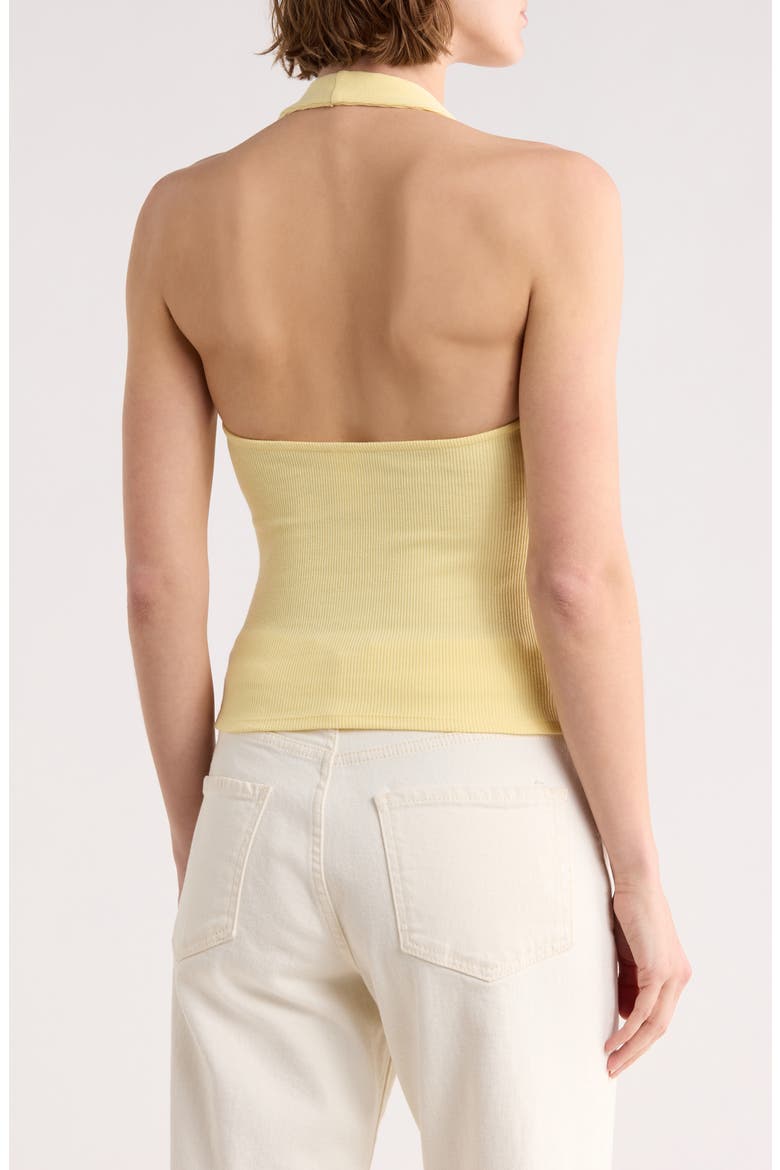 Rib Knit Halter Top, Alternate, color, YELLOW BEGONIA