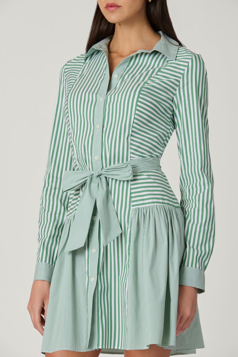 Pinstripe Ruth Dress, Alternate, color, Pistachio/Ivory