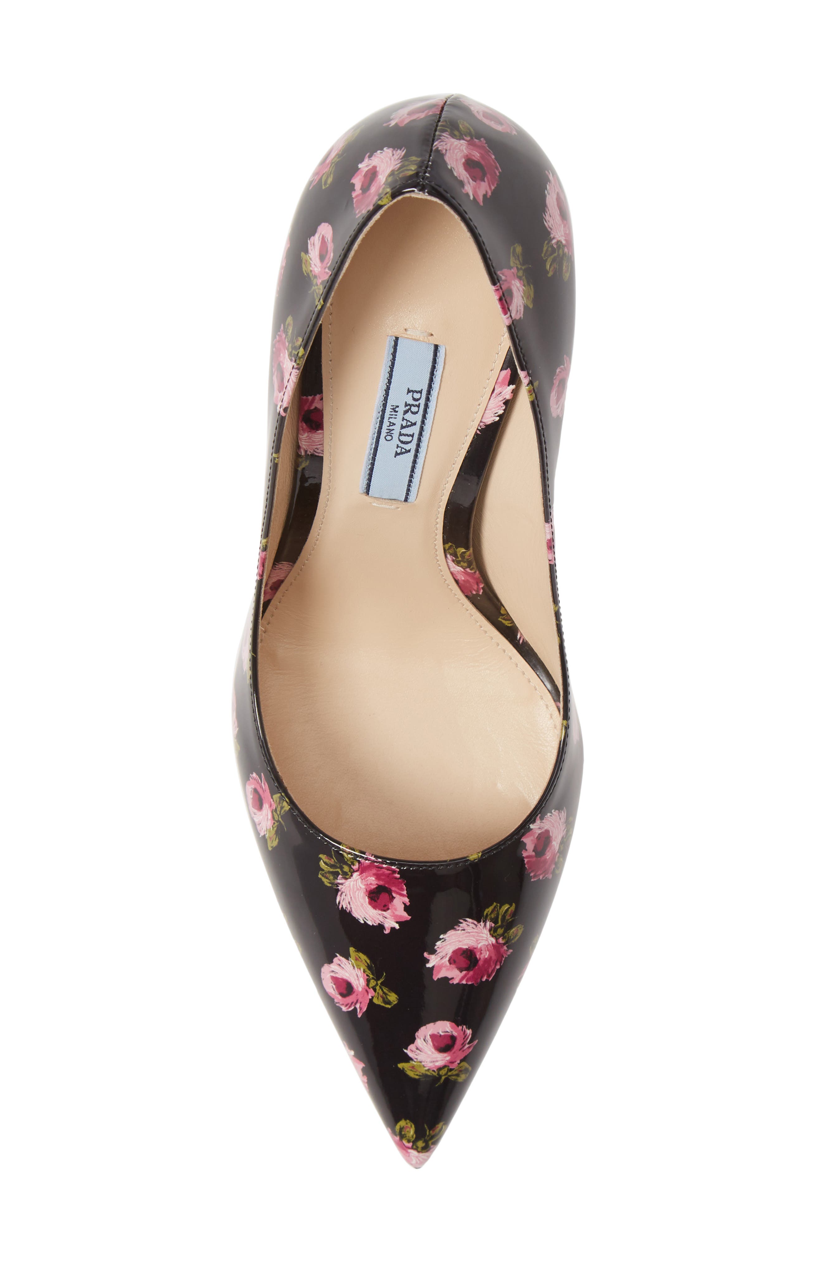 Prada Floral Pointed Toe Pump, Alternate, color, 