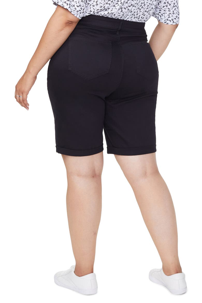 Briella Roll Cuff Bermuda Shorts, Alternate, color, BLACK