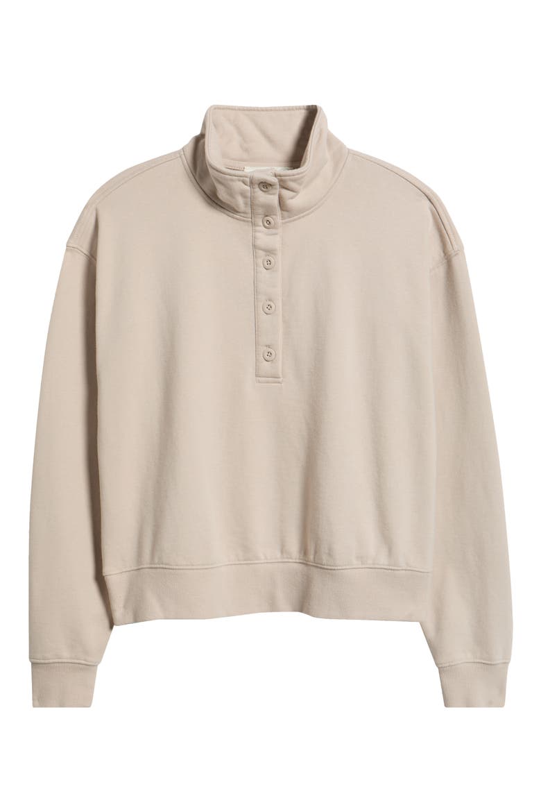 Funnel Neck Henley Sweatshirt, Alternate, color, GREY CHATEAU