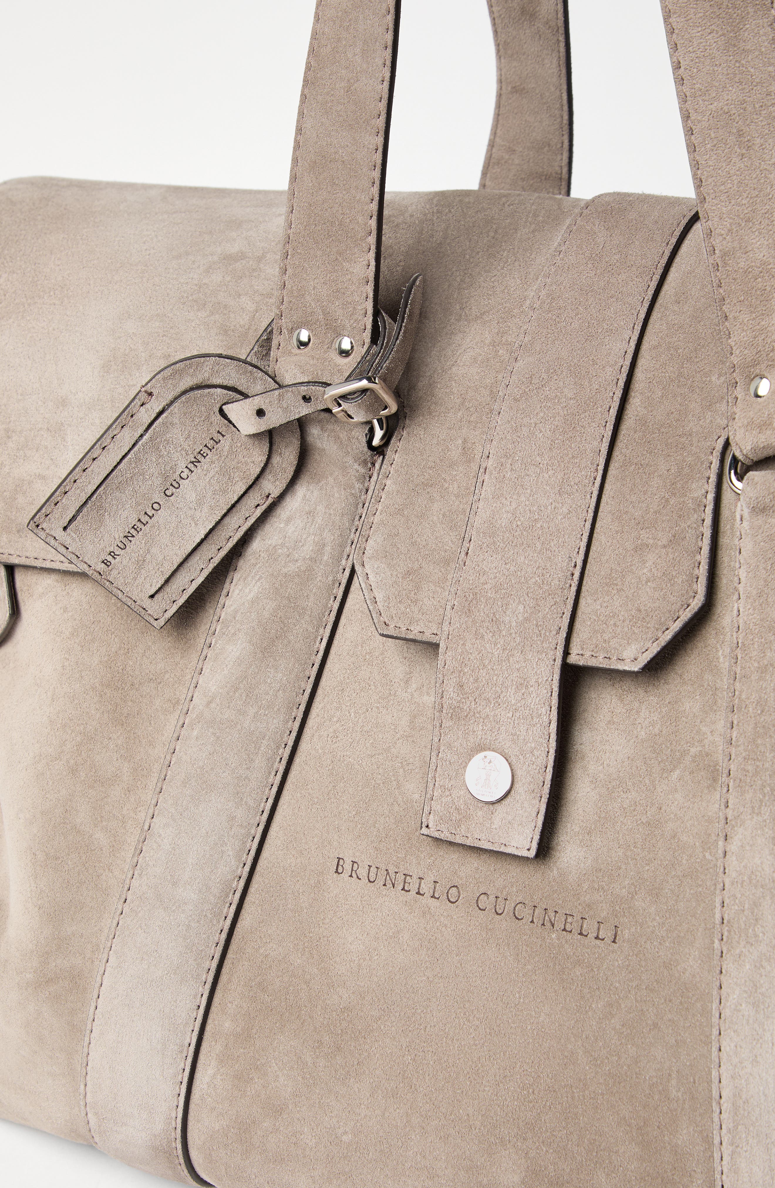 Brunello Cucinelli Suede Country Weekender bag, Alternate, color, 