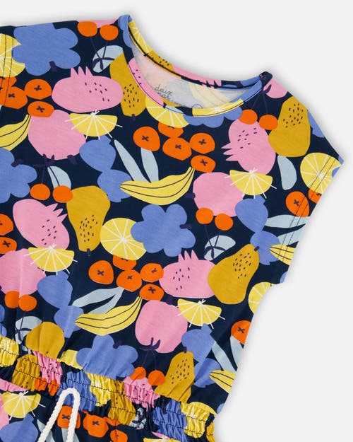 DEUX PAR DEUX DEUX PAR DEUX GIRL'S PRINTED TUNIC TOP MULTICOLORED