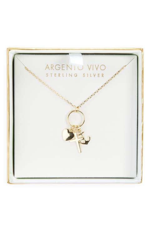 Faith Hope Charity Charm Necklace