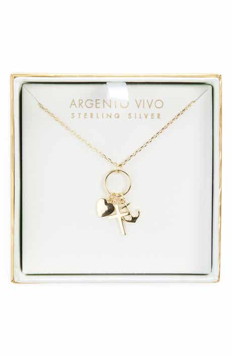 ARGENTO VIVO Faith Hope Charity Charm Necklace