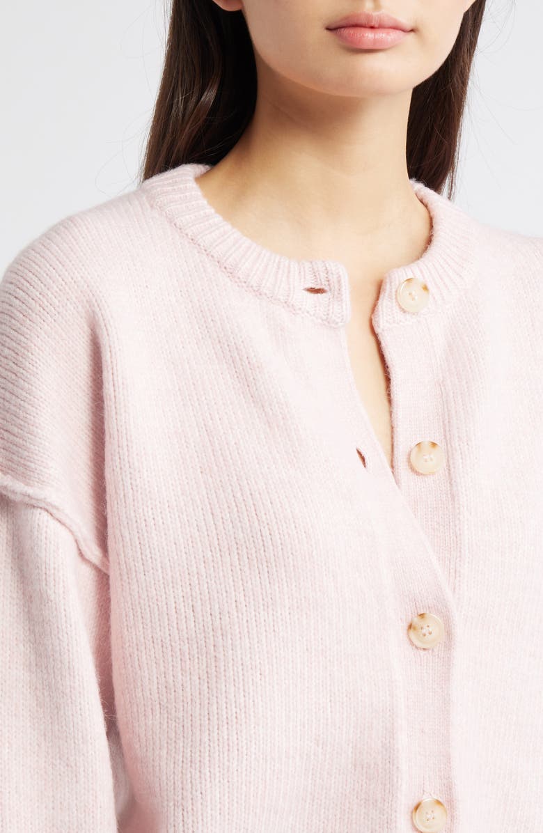 Topshop Exposed Seam Relaxed Fit Cardigan, Alternate, color, Pink