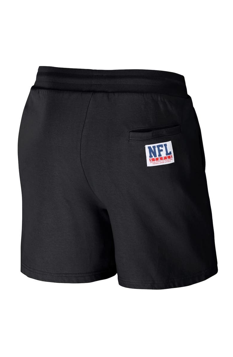 STAPLE Men's NFL x Staple Black Pittsburgh Steelers Throwback Vintage Wash Fleece Shorts, Alternate, color, 