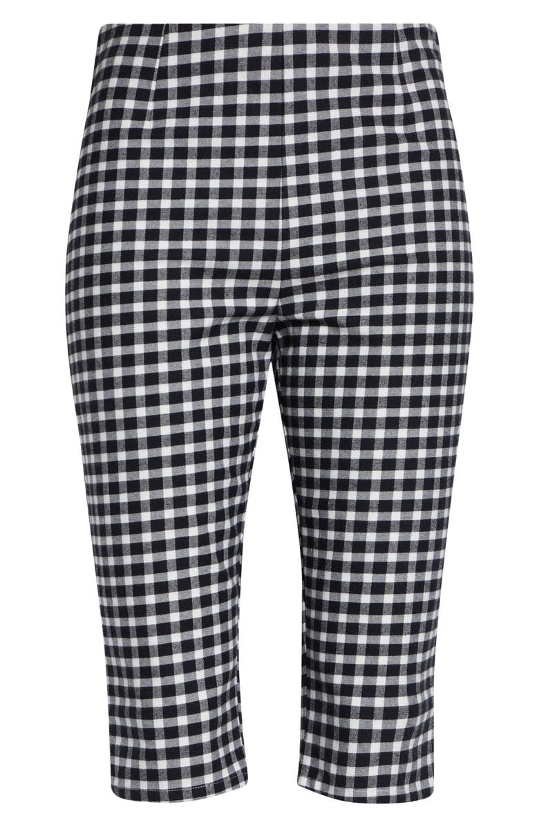 POSSE Chiara Gingham Stretch Cotton Capri Pants, Alternate, color, Black/ White