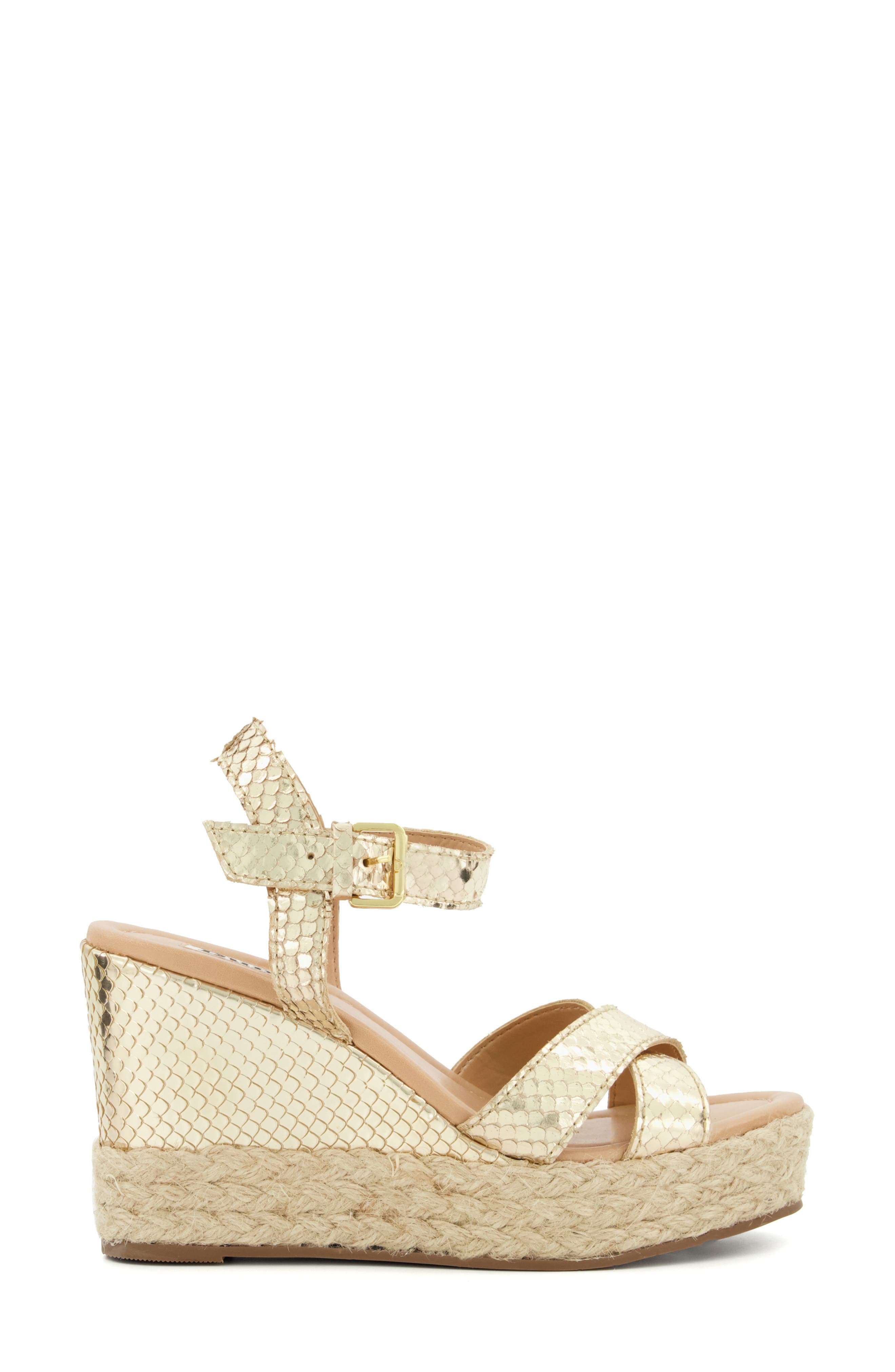 Dune London Kind Espadrille Platform Wedge Sandal, Alternate, color, Gold