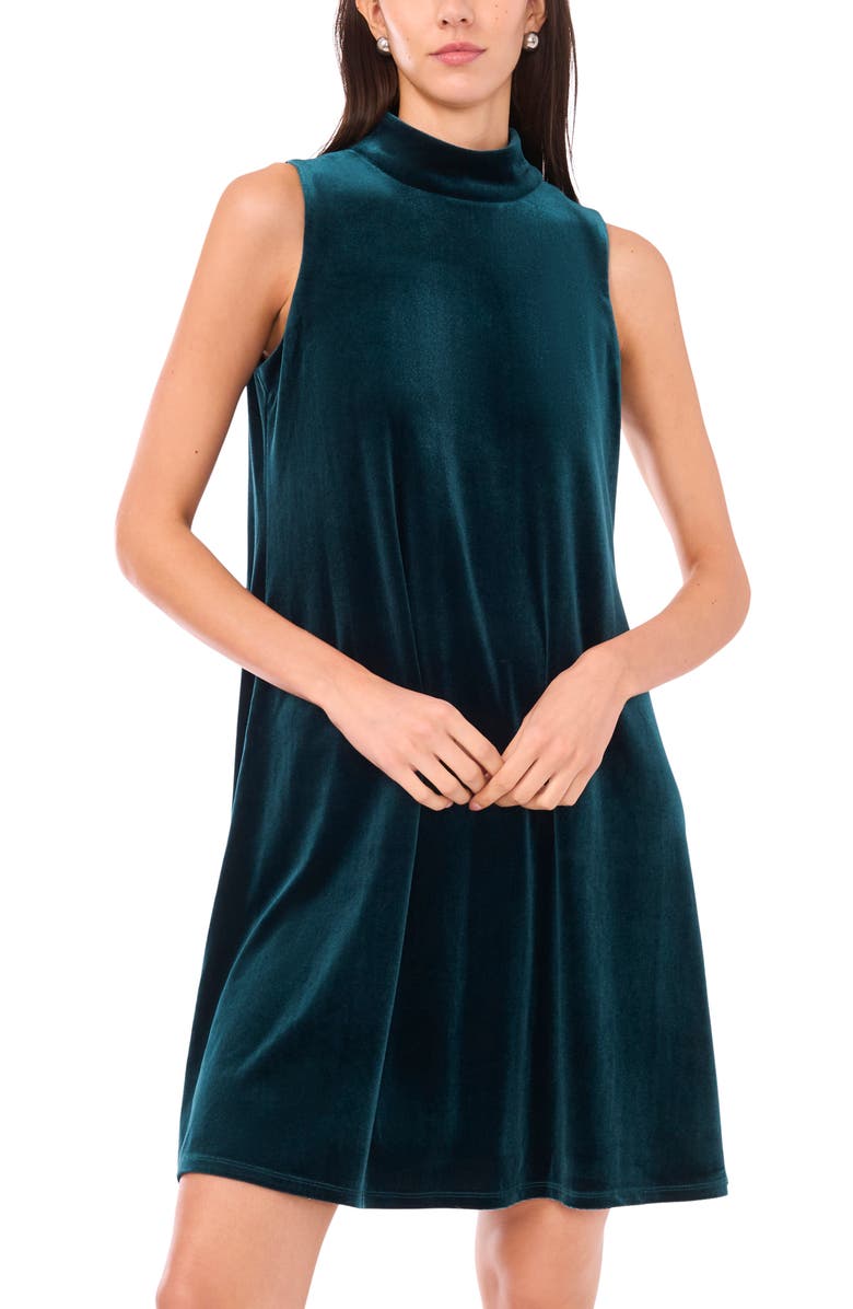 Halogen<sup>®</sup> Velour A-Line Midi Dress, Alternate, color, Spruce