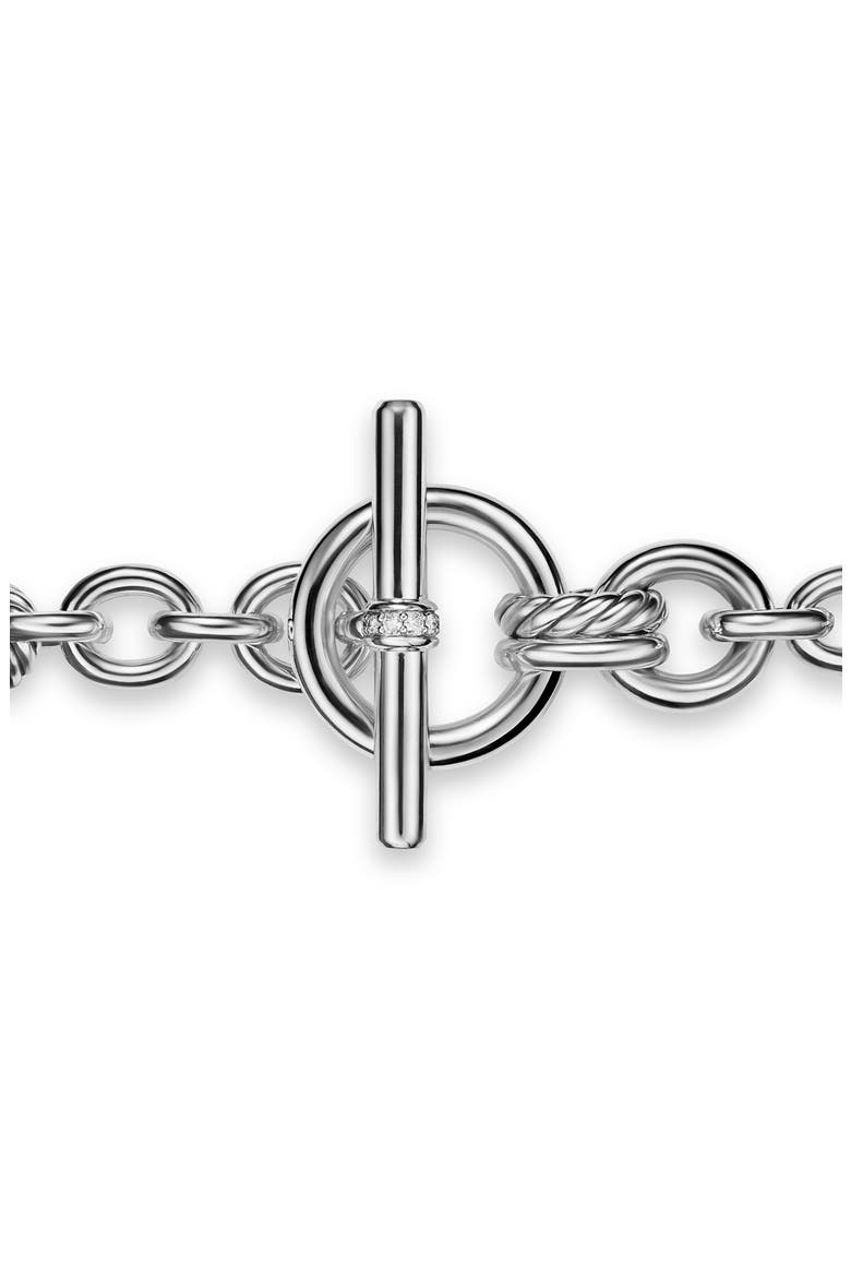 DY Mercer® Toggle Chain Bracelet in Sterling Silver with Diamonds, 12.7mm, Alternate, color, DIAMOND