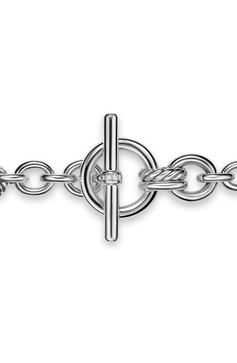 David Yurman DY Mercer<sup>®</sup> Toggle Chain Bracelet in Sterling Silver with Diamonds, 12.7mm, Alternate, color, Diamond