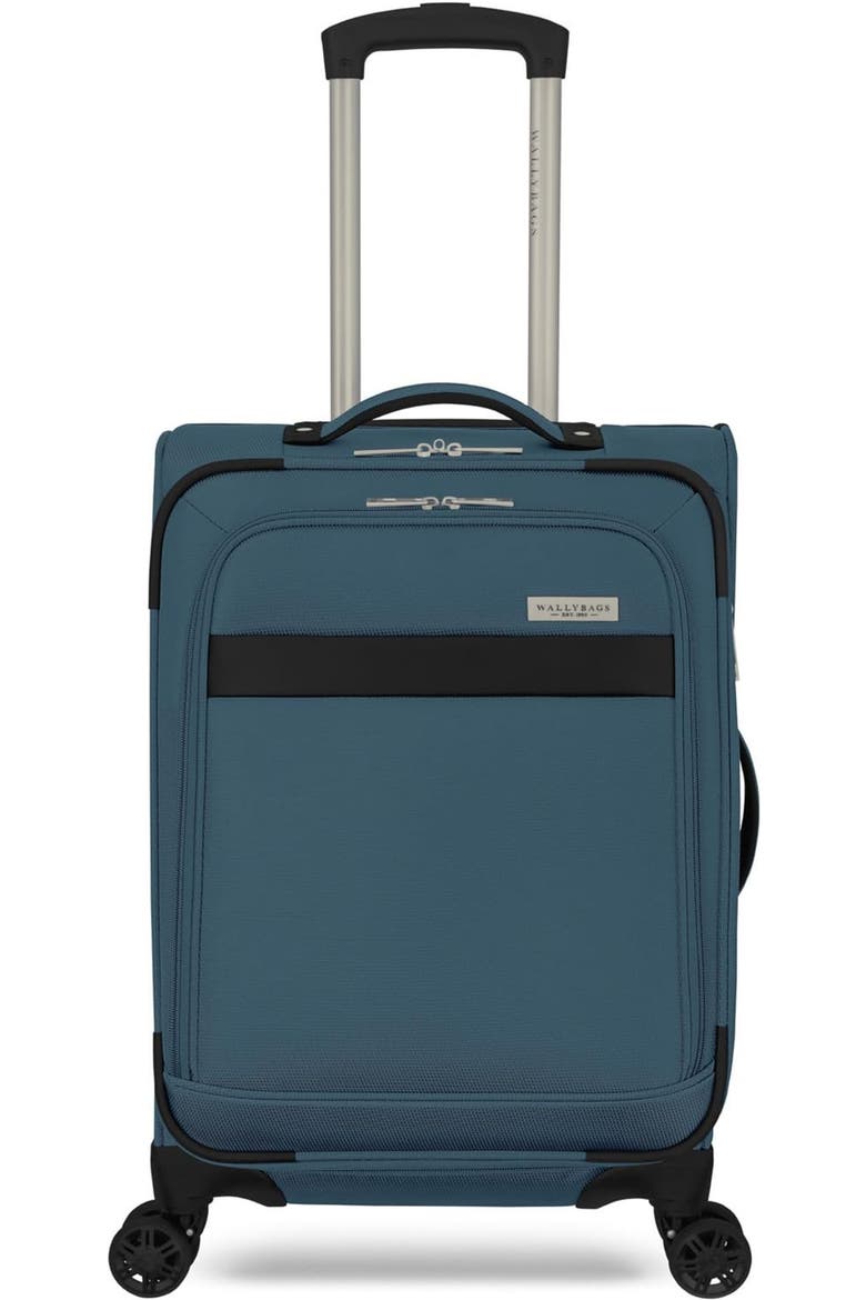Stratford Softside 20" Carry On Spinner Luggage, Main, color, Teal