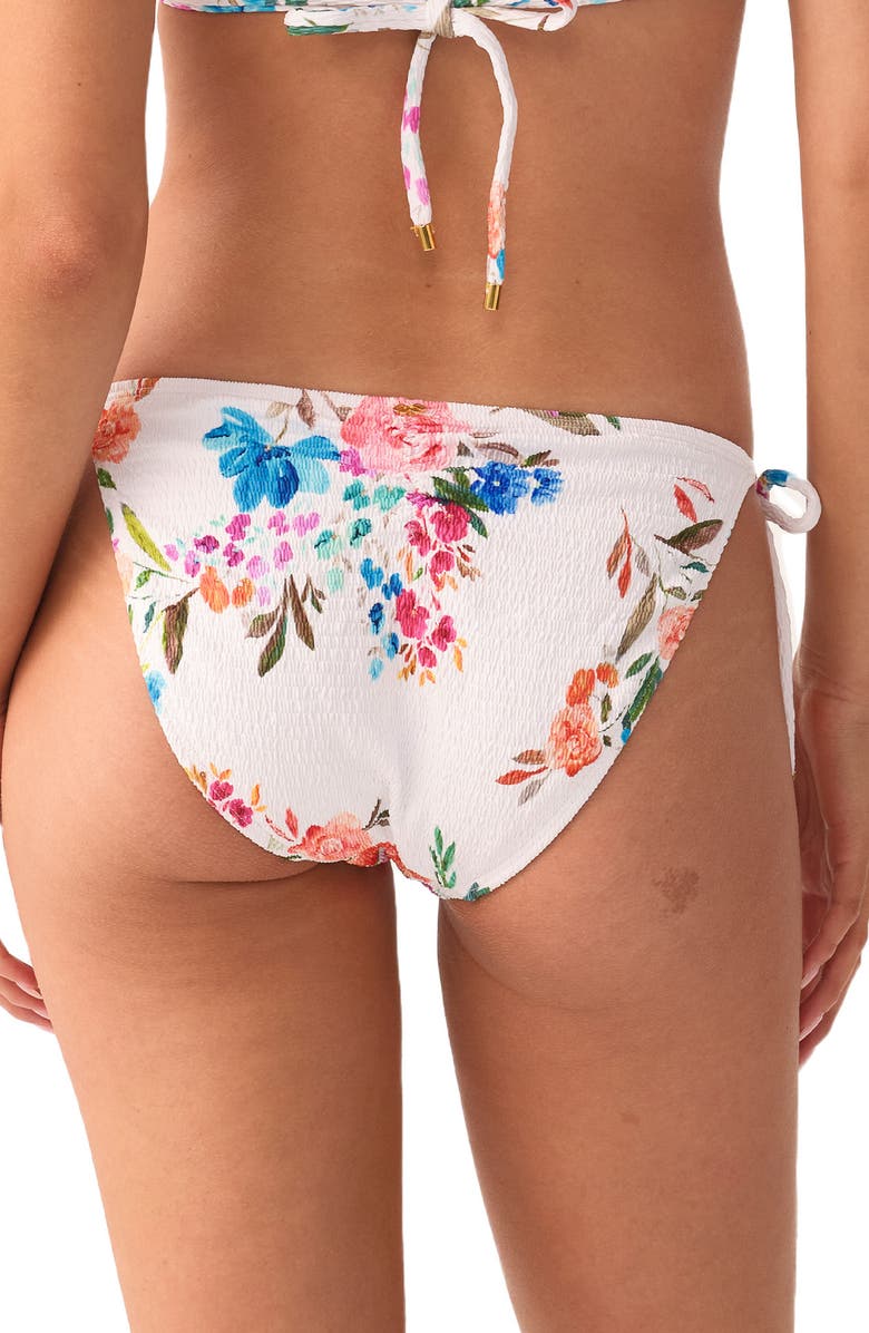 PQ SWIM Smocked Side Tie Bikini Bottoms, Alternate, color, Florencia