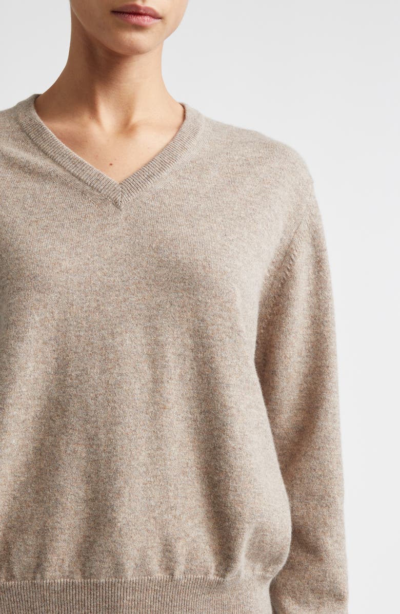 Johnstons of Elgin Lunan Cashmere V-Neck Sweater, Alternate, color, Ash