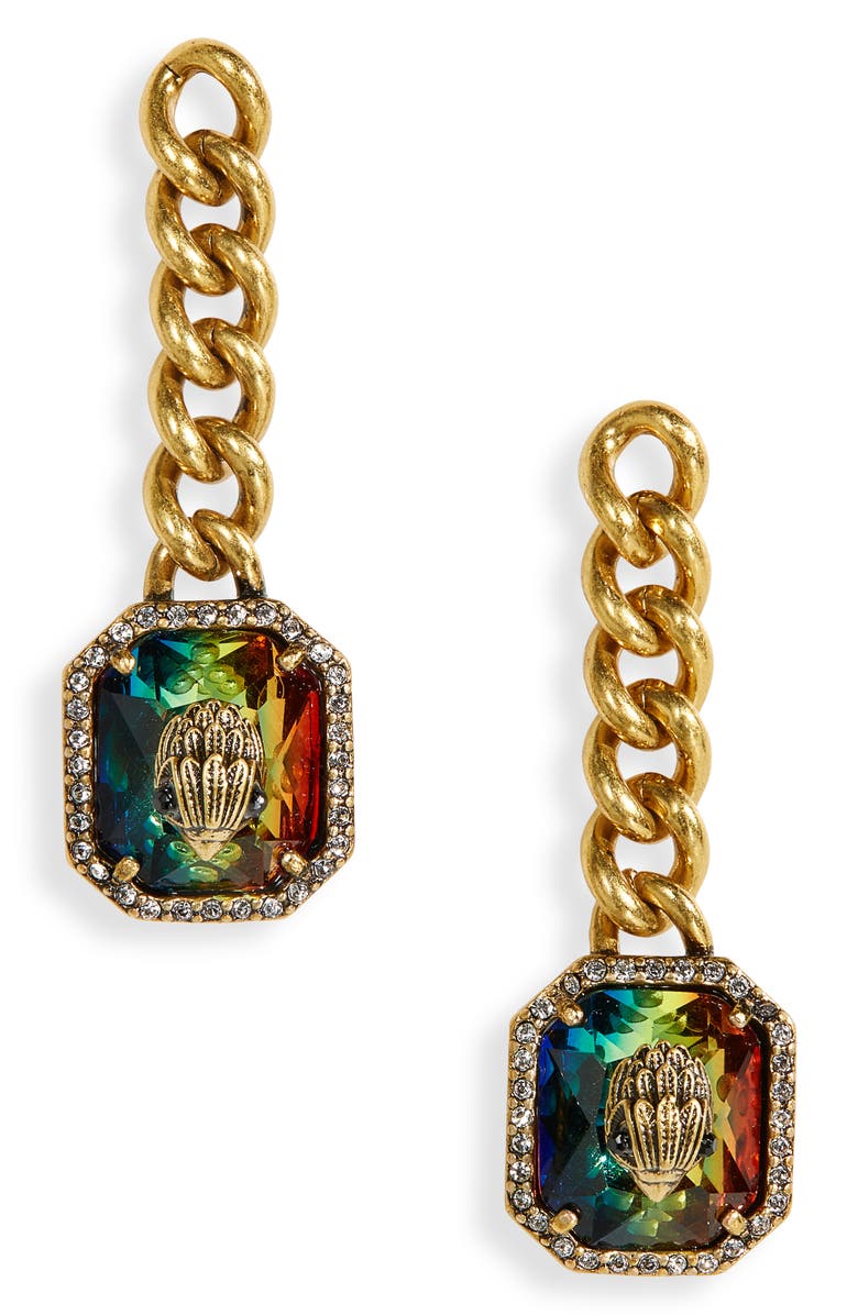 Kurt Geiger London Rainbow Crystal Charm Drop Earrings, Main, color,