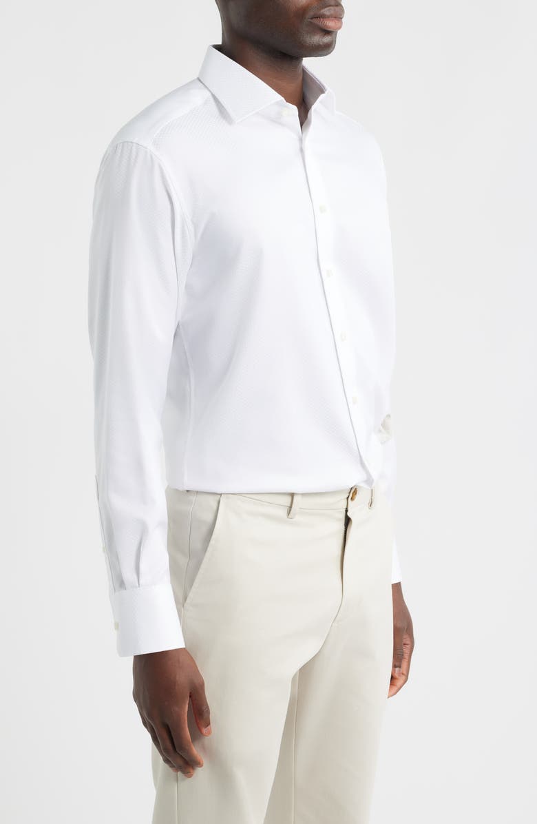 1863 by Eterna Modern Fit Micropattern Non-Iron Cotton Dobby Dress Shirt, Alternate, color, White