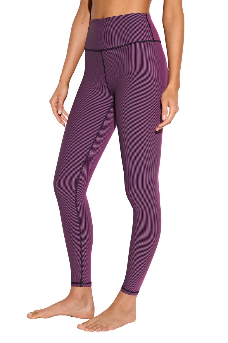 Zen 7/8 Leggings, Alternate, color, BLACK/ WILD ORCHID