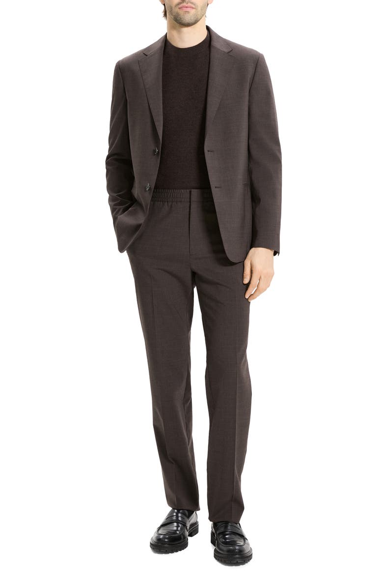 Theory Clinton Travel Motion Wool Blend Blazer, Alternate, color, Brownwood Melange