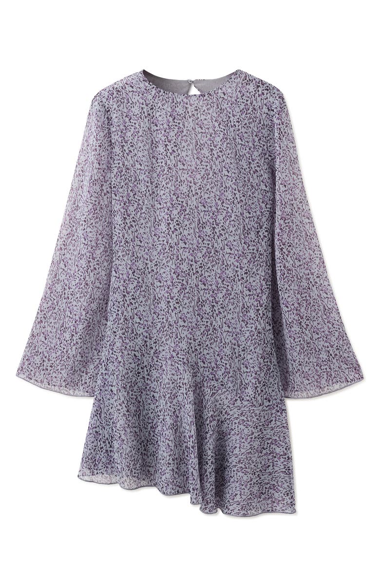 MANGO TEEN Long Sleeve Asymmetric Abstract Print Dress, Main, color,