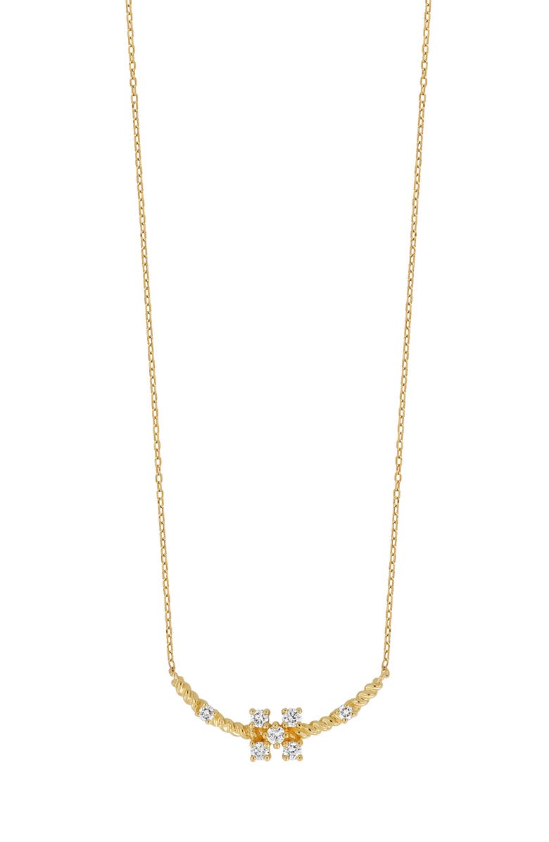 Bony Levy Liora 18K Yellow Gold Diamond Curved Bar Pendant Necklace, Main, color, 