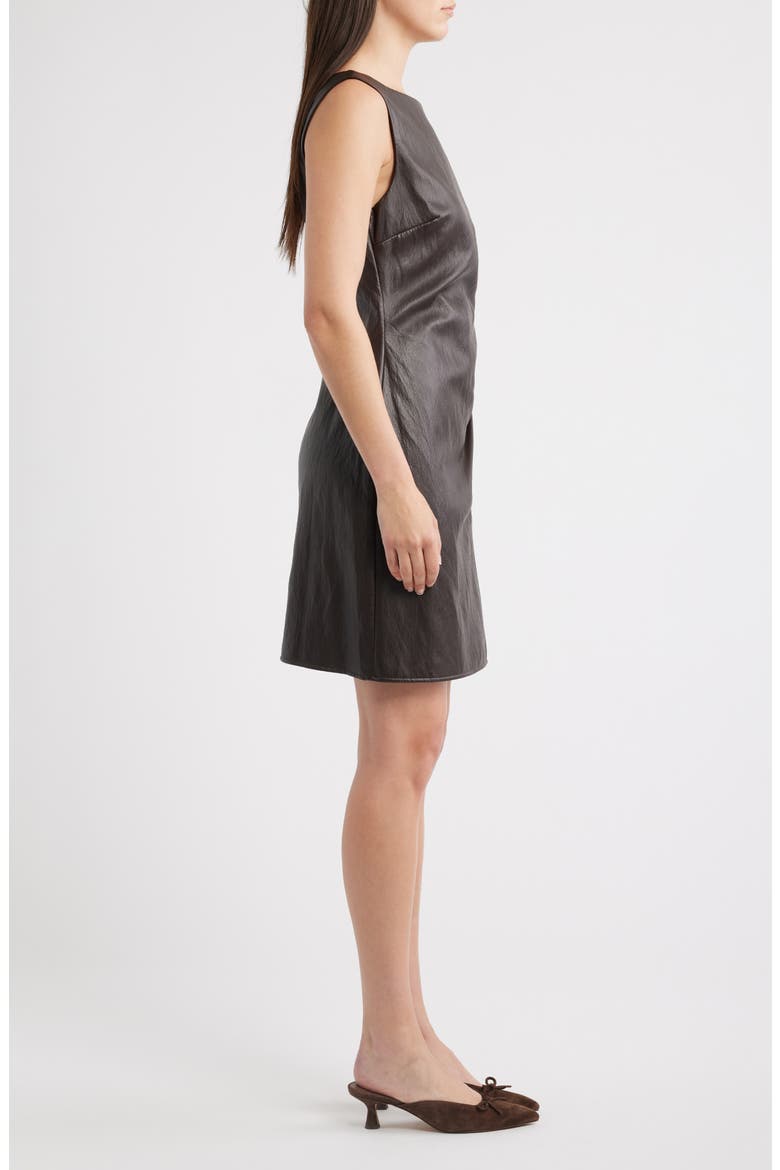 Faux Leather Minidress, Alternate, color, ESPRESSO