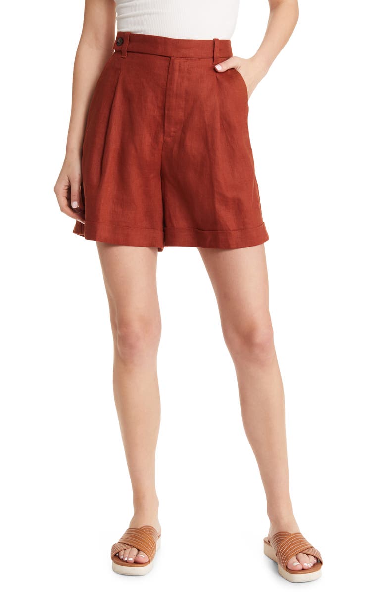 Madewell Harlow Linen Shorts, Main, color, 