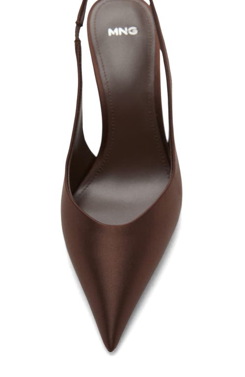 Mango Mica Pointed Toe Slingback Pump In Brown