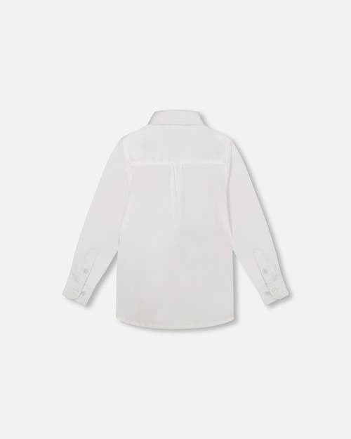 Deux Par Deux Boys' Long Sleeve Button Down Shirt - Little Kid In White